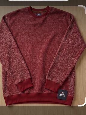 J. America Men's Crewneck Sweatshirt- Heathered Red